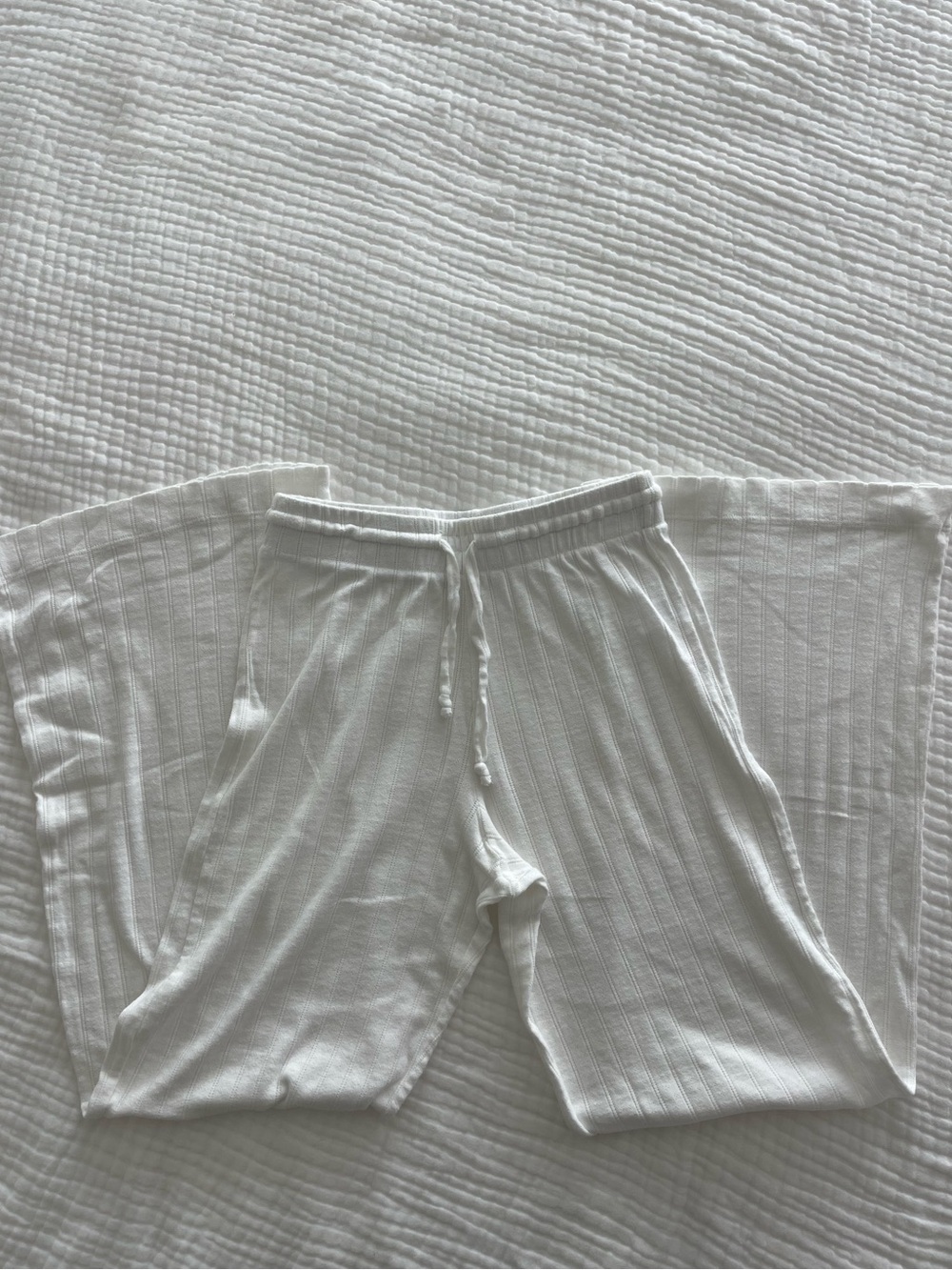 Leset Pointelle Wide Leg Drawstring Pant
